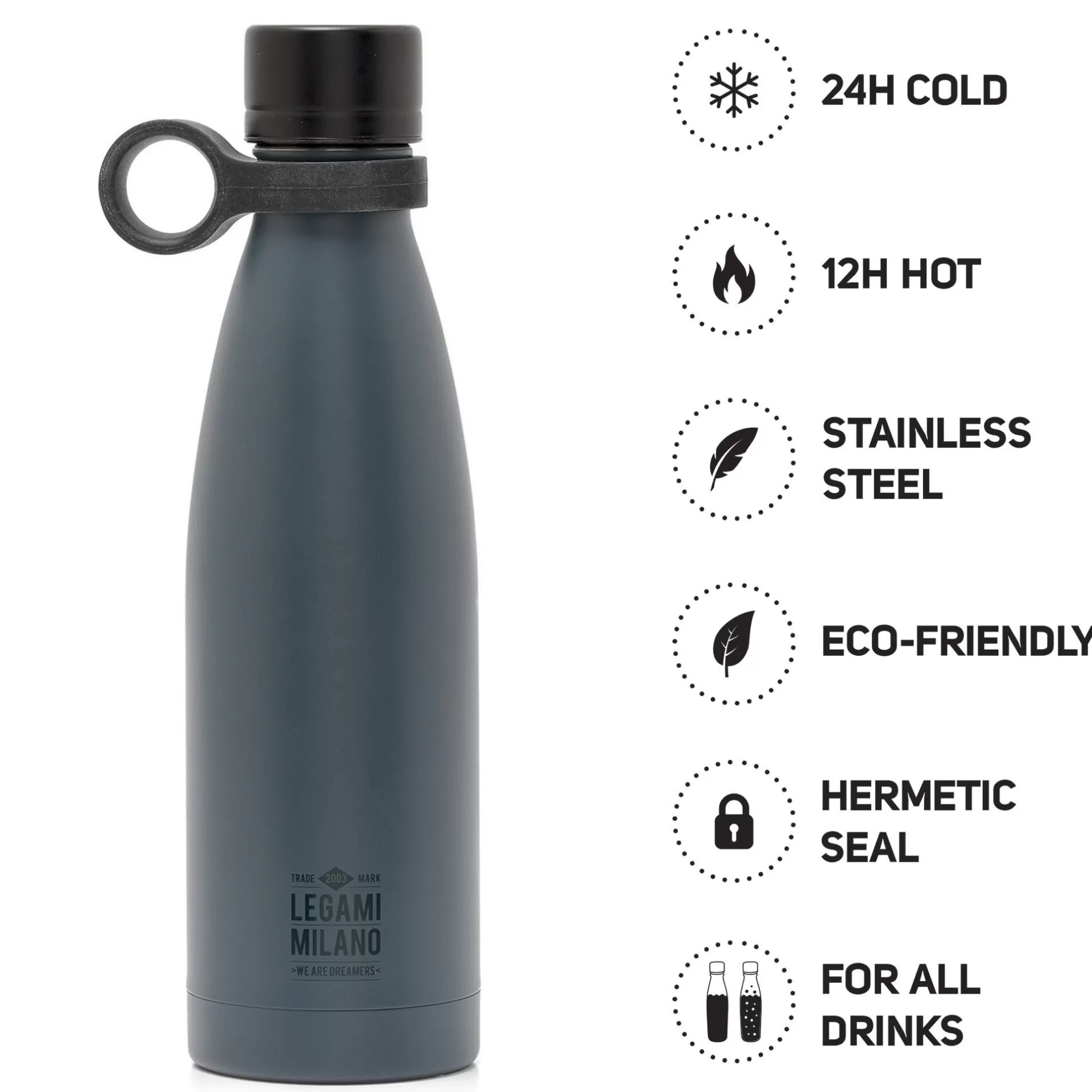 Legami Milano Bottiglia Termica 500 Ml - Hot&Cold- Accessori Da Spiaggia | Bottiglie E Bicchieri Termici