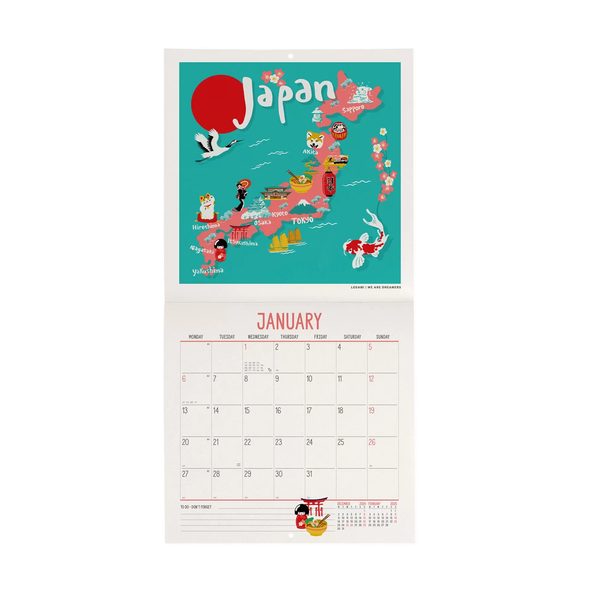 Legami Milano Calendario da Parete 2025 - 18 x 18 cm- Calendari Da Parete