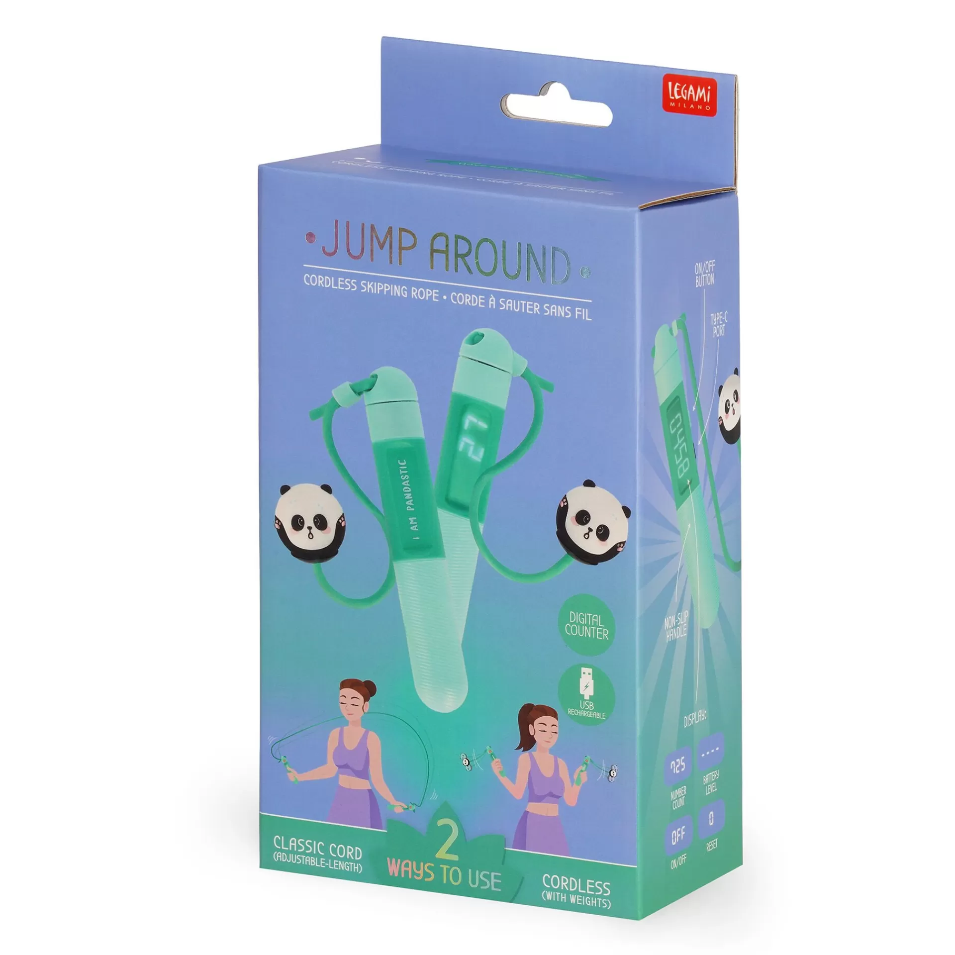 Legami Milano Corda per Saltare Senza Fili - Jump Around- Have Fun | Giochi