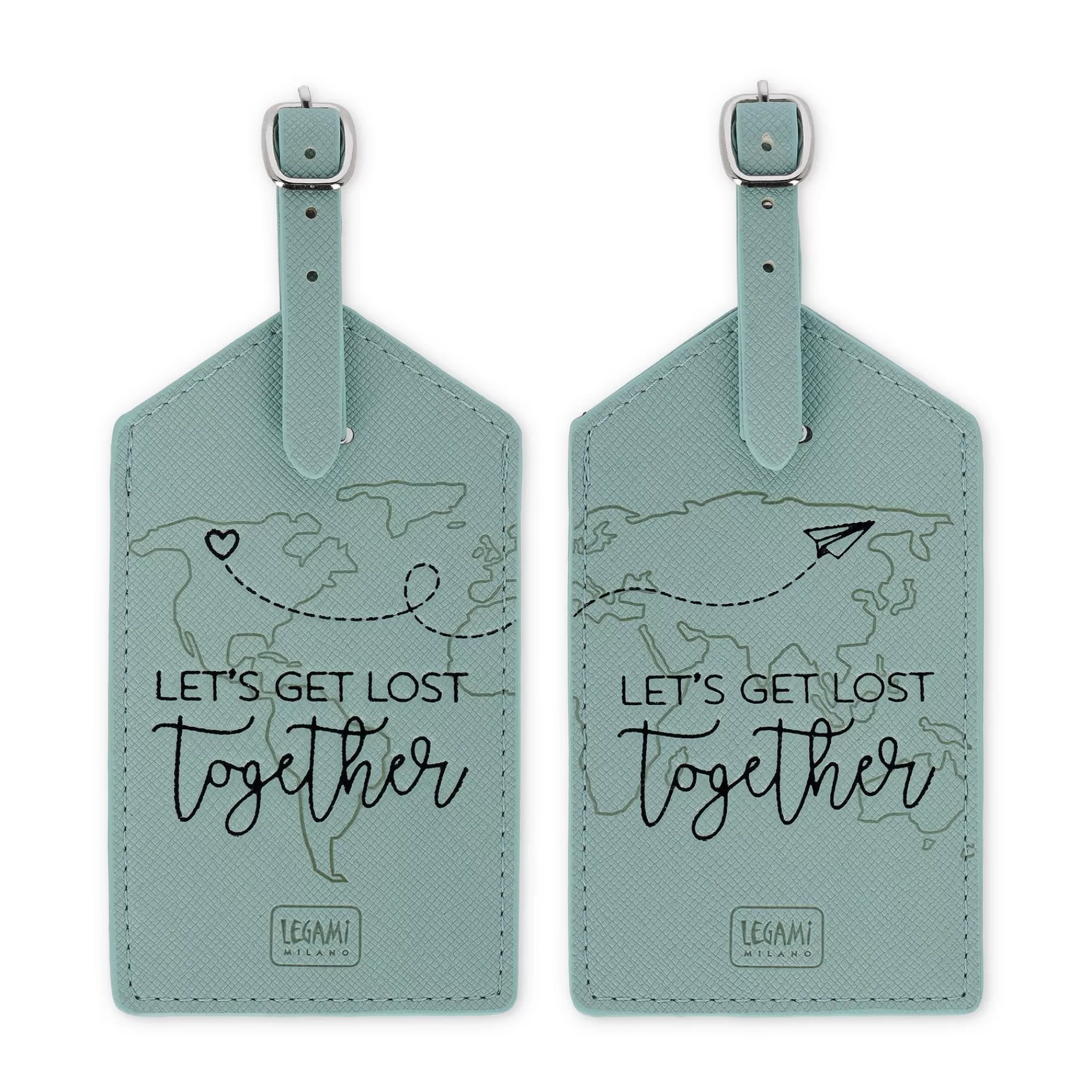 Legami Milano Set di 2 Etichette Bagaglio - Let's Get Lost Together- Accessori Viaggio