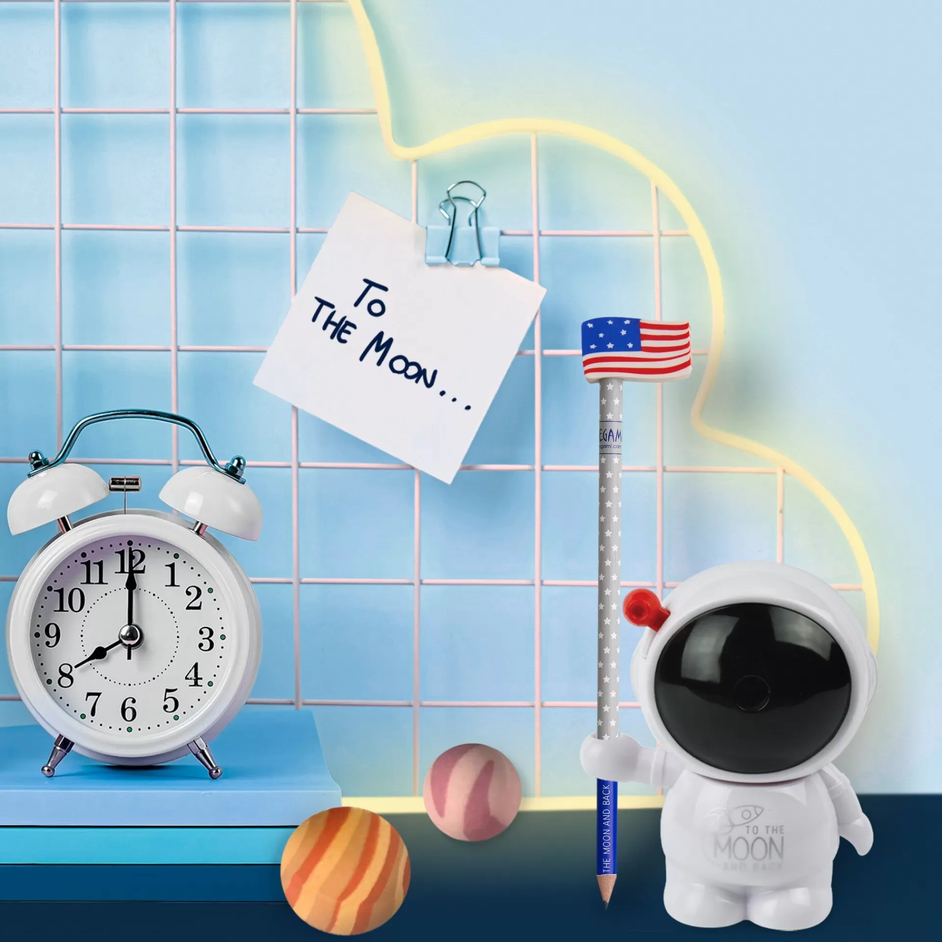 Legami Milano Set di 2 Gomme e 1 Matita - To The Moon And Back- Matite E Pastelli