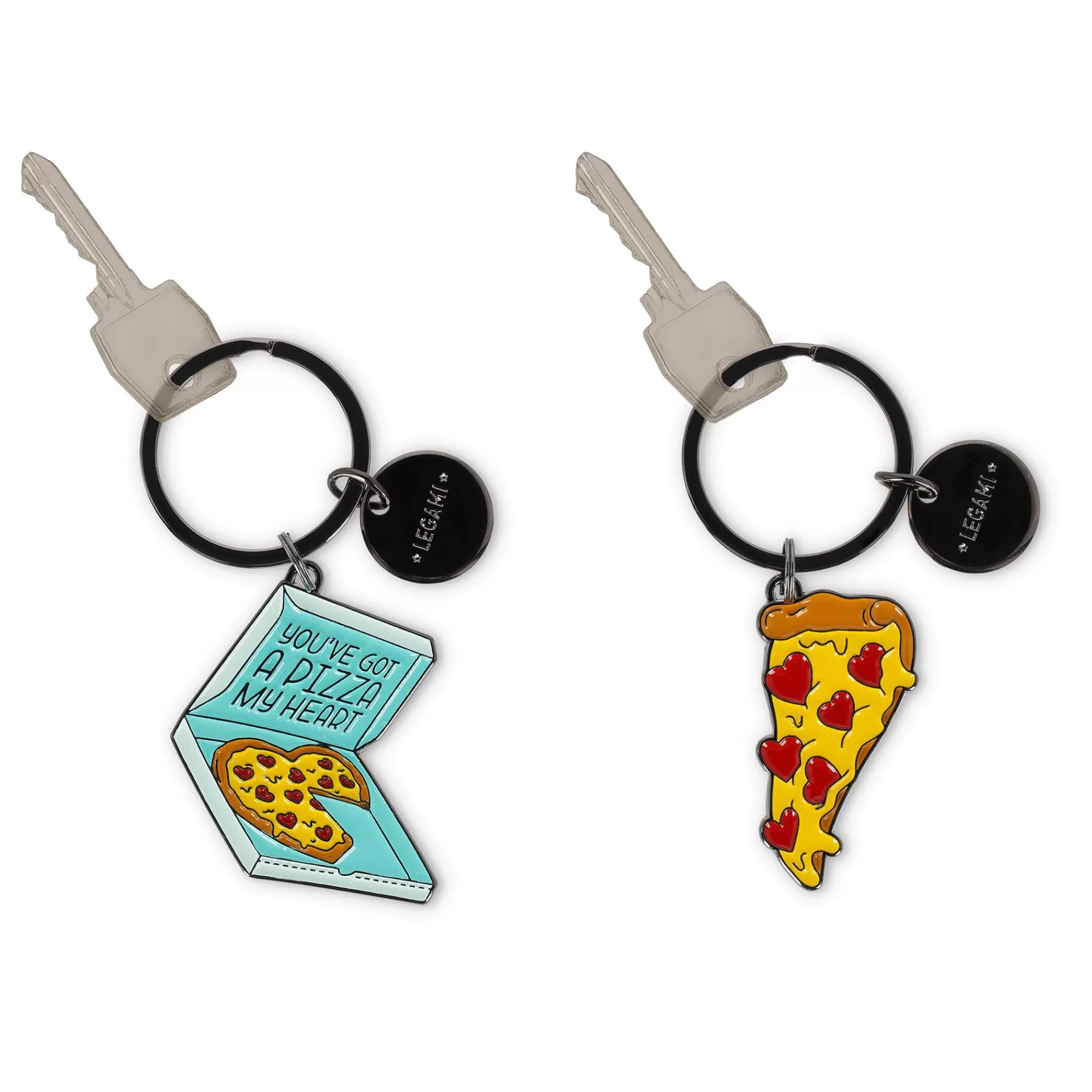 Legami Milano Set di 2 Portachiavi in Metallo Smaltato - What a Key Ring!- Portachiavi