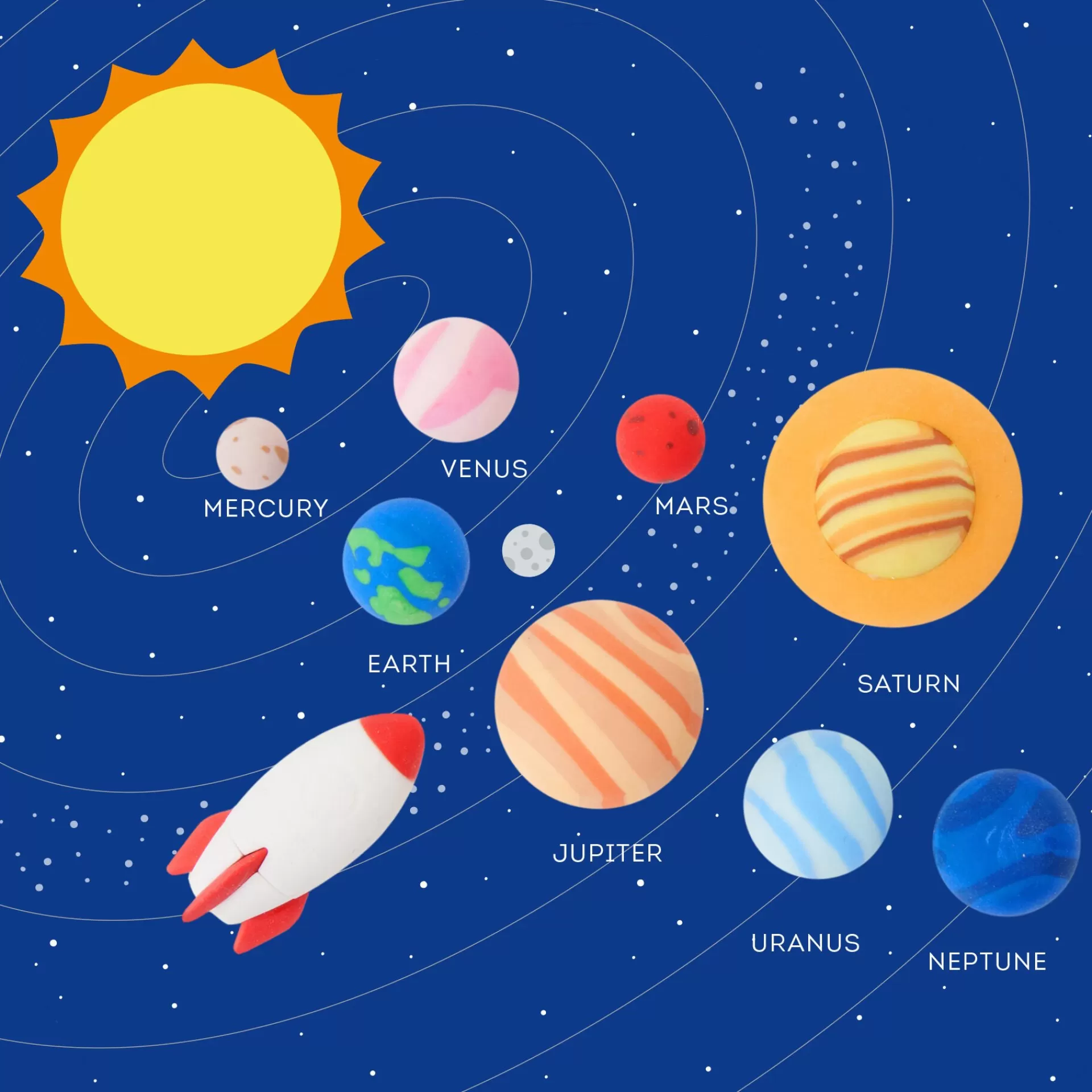 Legami Milano Solar System - Set di 9 Gomme- Gomme E Correttori